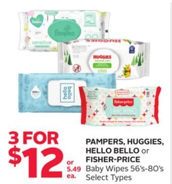 Rexall Pampers, huggies, hello bello or fisher-price baby wipes offer