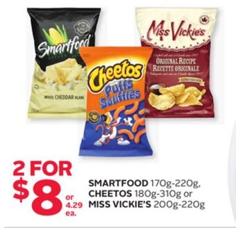 Rexall Smartfood 170g-220g, cheetos 180g-310g or miss vickie's 200g-220g offer