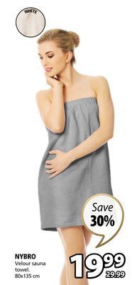 JYSK Nybro velour sauna towel offer