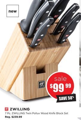 Kitchen Stuff Plus 7 pc. zwilling twin pollux wood knife block set offer
