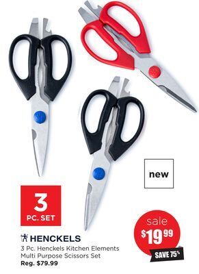 Kitchen Stuff Plus 3 pc. henckels kitchen elements multi purpose scissors set offer