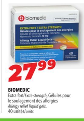 Familiprix Biomedic extra strength, allergy relief liquid gels, 40  units offer