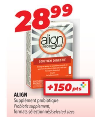 Familiprix Align probiotic supplement, selected sizes offer