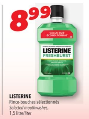 Familiprix Listerine selected mouthwashes offer
