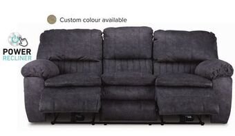 Leon's Reyes power reclining sofa - grey offer