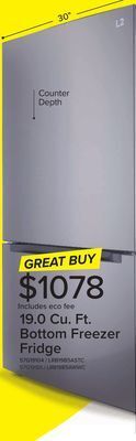 Leon's L2 stainless steel bottom-freezer refrigerator (18.7 cu. ft.) - lrb19b5astc offer