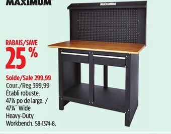Canadian Tire Maximum 47 1⁄4˝ wide heavy-duty workbench offer