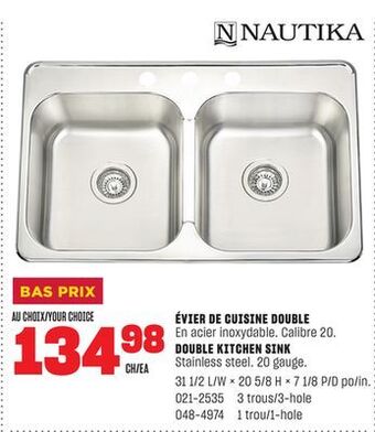 BMR Évier de cuisine double offer