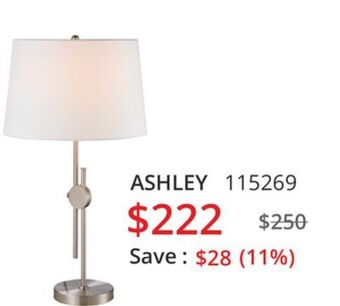 Multi Luminaire Ashley table lamp offer