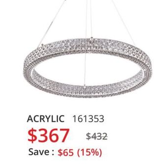 Multi Luminaire Acrylic chandelier offer