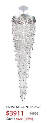 Multi Luminaire Crystal rain chandelier offer
