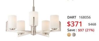 Multi Luminaire Dart chandelier offer