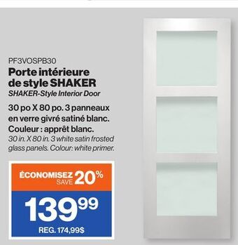 Patrick Morin Shaker-style interior door offer