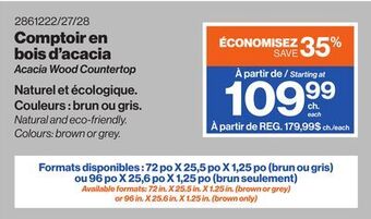 Patrick Morin Acacia wood countertop offer