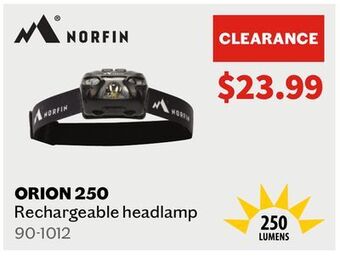 Norfin orion 250 rechargeable headlamp