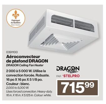 Patrick Morin Dragon ceiling fan heater offer