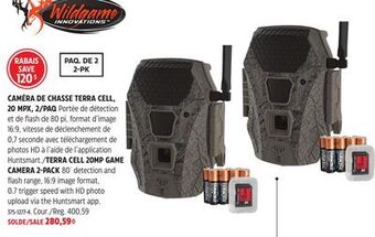 Canadian Tire Wildgame terra cell 20mp game camera 2-pack offer