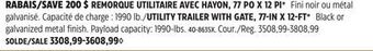 Canadian Tire True north utility trailer with gate, 77-in x 12-ft offer