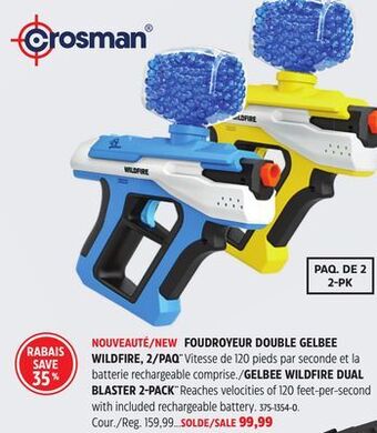 Canadian Tire Crosman gelbee wildfire dual blaster 2-pack offer