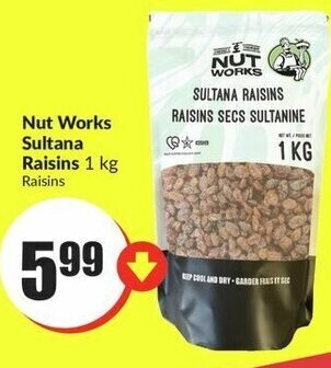 FreshCo Nut Works Sultana Raisins 1 kg offer