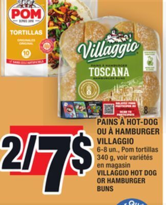 Super C Pains à hot-dog ou à hamburger villaggio | villaggio hot dog or hamburger buns offer