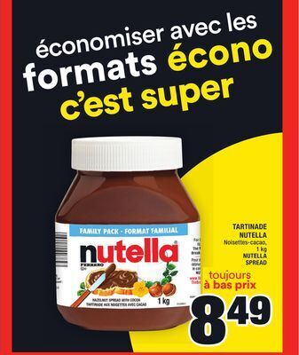 Super C Tartinade nutella | nutella spread offer