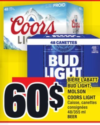 Super C Bière labatt bud light, molson coors light | beer offer