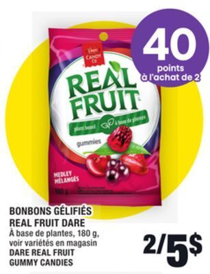 Super C Bonbons gélifiés real fruit dare | dare real fruit gummy candies offer