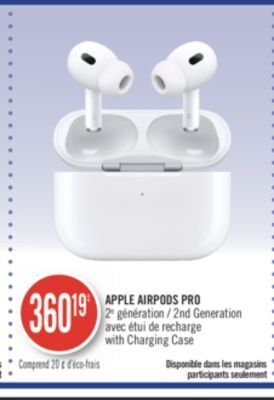 Pharmaprix Apple airpods pro 2nd generation with charging case offer