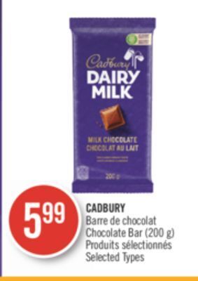 Pharmaprix Cadbury chocolate bar offer
