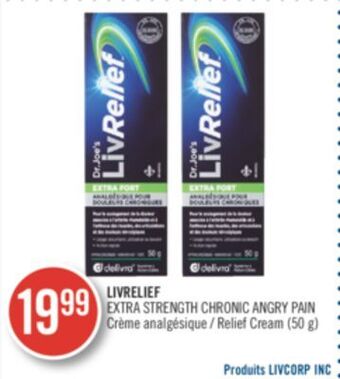 Pharmaprix Livrelief extra strength chronic angry pain relief cream offer