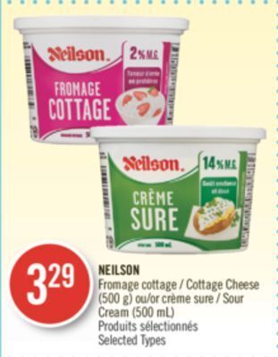 Pharmaprix Neilson cottage cheese (500 g) or sour cream (500 ml offer