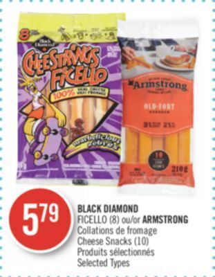 Pharmaprix Black diamond ficello (8) or armstrong cheese snacks (10) offer