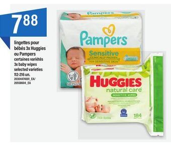 Maxi Lingettes pour bébés 3x huggies ou pampers, 112-216 un offer