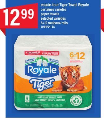Maxi Essuie-tout tiger towel royale, 6=12 rouleaux offer