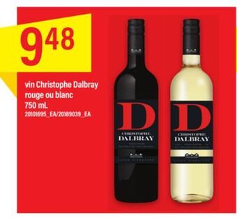 Maxi Vin christophe dalbray rouge ou blanc, 750 ml offer