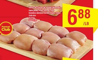 Maxi Hauts de cuisse de poulet désossés sans peau, frais, format club offer