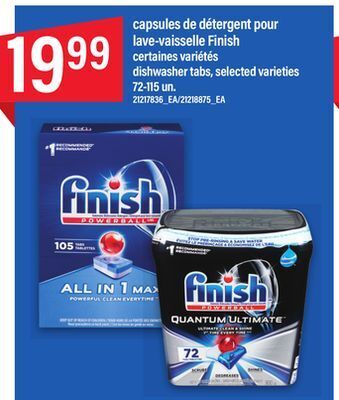 Maxi Capsules de détergent pour lave-vaisselle finish, 72-115 un offer