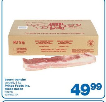 Wholesale Club Bacon tranché prince foods inc., 5 kg offer