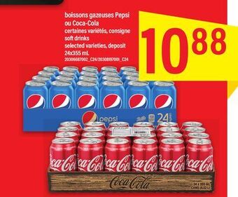 Maxi Boissons gazeuses pepsi ou coca-cola, 24x355 ml offer