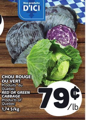 Marché Bonichoix Red or green cabbage offer