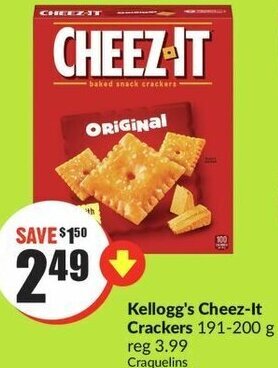 FreshCo Kellogg's Cheez-It Crackers 191-200 g offer