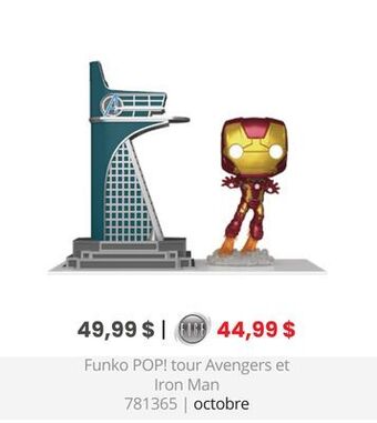 GameStop Funko pop! tour avengers et iron man offer