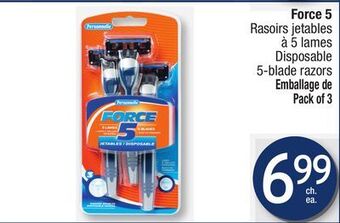 Jean Coutu Personnelle force 5 disposable 5-blade razors offer