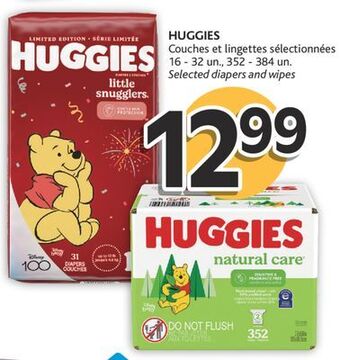 Brunet Huggies couches et lingettes sélectionnées offer