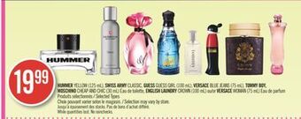 Pharmaprix Hummer yellow (125 ml), swiss army classic, guess guess girl (100 ml), versace blue jeans (75 ml), tommy boy, moschino cheap offer
