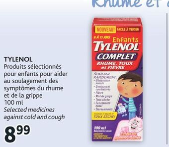 Brunet Tylenol produits sélectionnés pour enfants pour aider au soulagement des symptômes du rhume et de la grippe offer