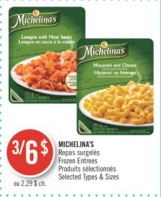 Pharmaprix Michelina's frozen entrees offer