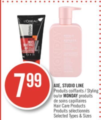Pharmaprix Axe studio line styling or monday hair care products offer