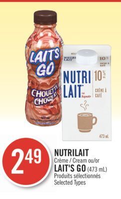 Pharmaprix Nutrilait cream or lait's go offer